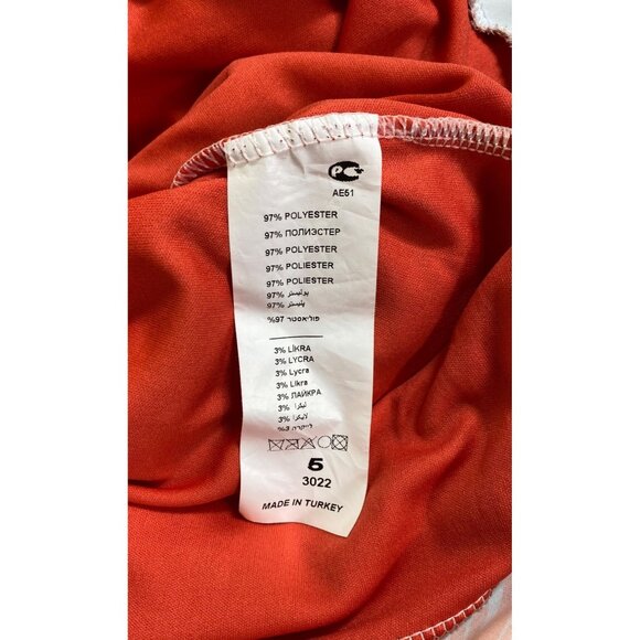 La Pateau Blue‎ Orange Tropical Floral Ruffle Maxi Dress Boho Western Large Sexy - Picture 5 of 5